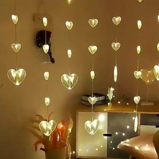 Tiktok Ideias para presentes do Dia dos Namorados Ventosa Cortina de vidro Decoração Luzes de corda