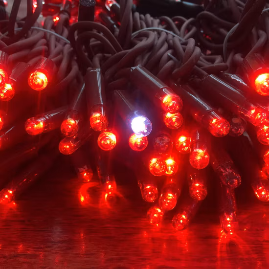 Luzes feericamente da corda do diodo emissor de luz do cabo de borracha vermelho do brilho IP68 para exterior
