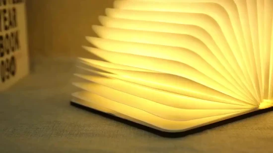 Novo estilo mini luz de livro dobrável recarregável de papel à prova d'água