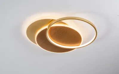 Masivel iluminação fábrica decoração sala de estar luz de teto com latão cor de madeira para metal + alumínio + material acrílico