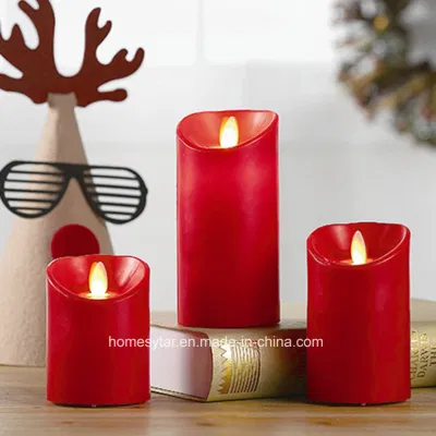 Velas de cera LED dançantes movidas a bateria movendo luz de velas LED sem chama